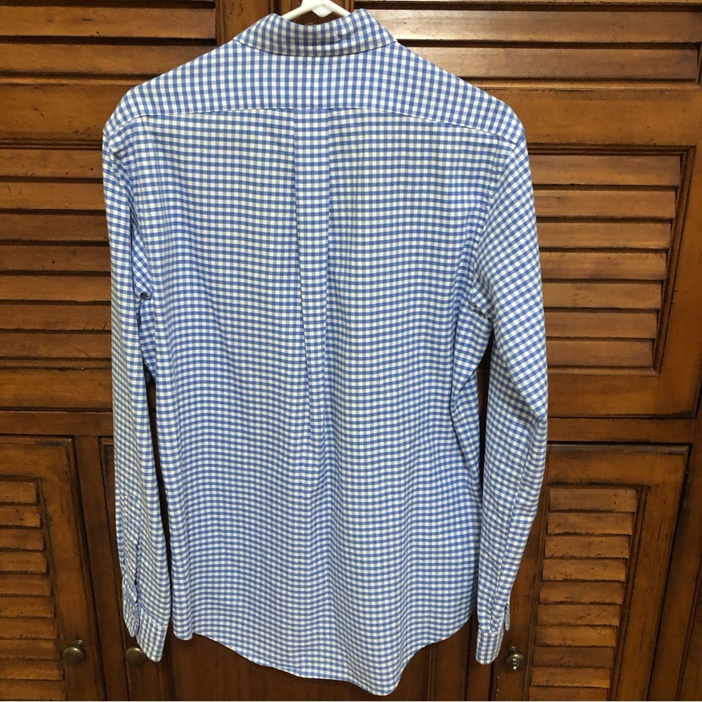 Ralph Lauren Blue & White Checked Print Long Sleeved Shirt - Size Medium 🌀 - Picture 5 of 6